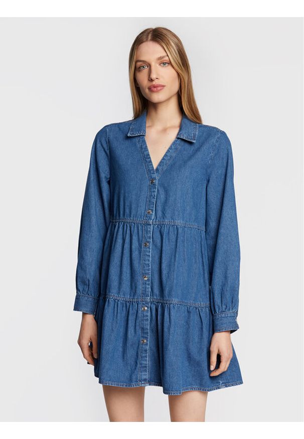 LTB Sukienka jeansowa Giona 61027 15292 Niebieski Regular Fit. Kolor: niebieski. Materiał: jeans, bawełna