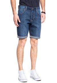 Lee - SPODENKI LEE 5 POCKET SHORT CLEAN MOAB L73EJLKU 112120437. Materiał: jeans. Wzór: aplikacja #7