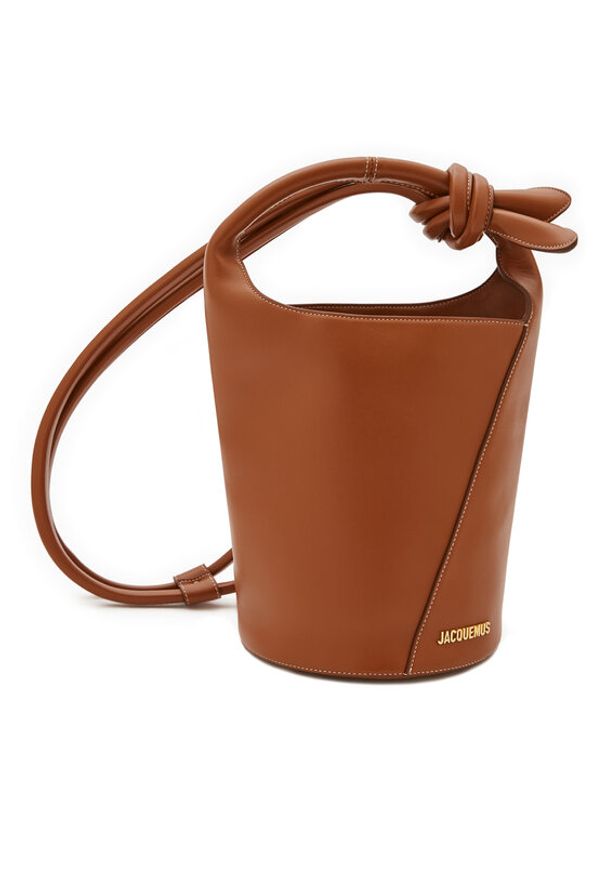 JACQUEMUS Plecak Le Petit Tourni 245BA366-3173 Brązowy. Kolor: brązowy. Materiał: skóra