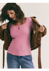 Reserved - Sweter z wiskozy - brudny róż. Kolor: różowy. Materiał: wiskoza #1