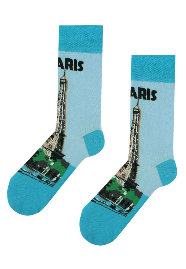 His Story - Skarpetki Bawełniane - Tematyczne - Paryż, Wieża Eiffla. Kolor: niebieski. Materiał: poliamid, bawełna, elastan