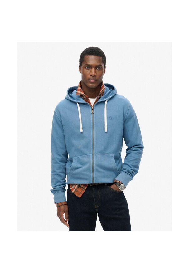 Klasyczna bluza z kapturem zapinana na zamek Superdry Essential. Typ kołnierza: kaptur. Kolor: niebieski