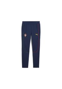 Puma - Młodzieżowe spodnie Portugalia Casuals PUMA Persian Blue Sunny Yellow. Kolor: niebieski, wielokolorowy, żółty. Sport: piłka nożna