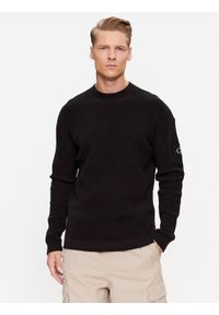 Calvin Klein Jeans Sweter J30J323986 Czarny Regular Fit. Kolor: czarny. Materiał: bawełna
