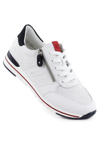 Skórzane półbuty sportowe białe Remonte Rieker R6705-82. Kolor: biały. Materiał: skóra. Styl: sportowy #1