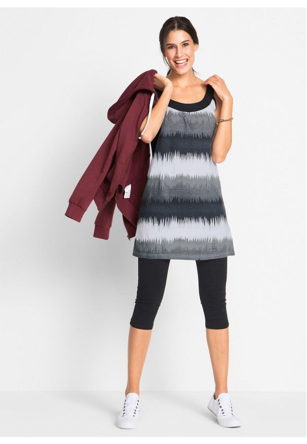 bonprix - Sukienka + legginsy rybaczki (2 części). Kolor: czarny