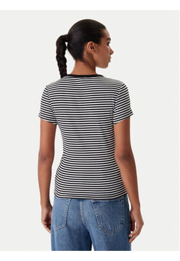 Tommy Jeans T-Shirt Essential DW0DW17383 Czarny Slim Fit. Kolor: czarny. Materiał: bawełna