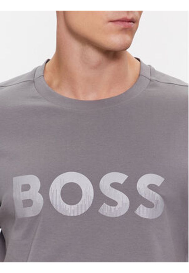 BOSS - Boss T-Shirt Mirror 1 50506363 Szary Regular Fit. Kolor: szary. Materiał: bawełna
