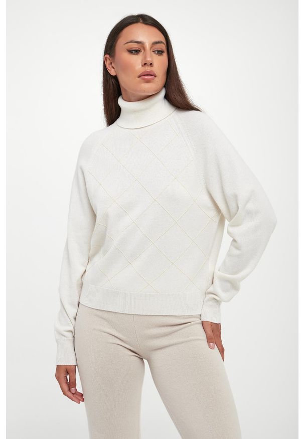 Golf damski wełniany z jedwabiem PESERICO. Typ kołnierza: golf. Materiał: wełna, jedwab