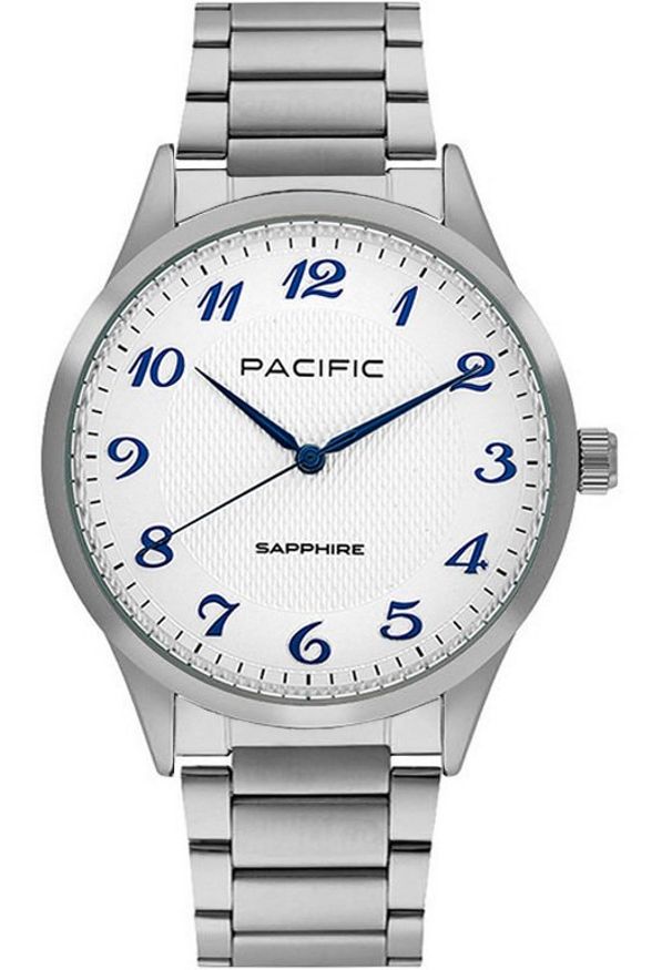 Perfect - Zegarek męski PACIFIC-stalowy-szkło SZAFIR- BMB-1102-02. Kolor: szary