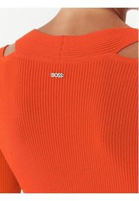 BOSS - Boss Sukienka dzianinowa Famelina 50493914 Pomarańczowy Slim Fit. Kolor: pomarańczowy. Materiał: wiskoza #2