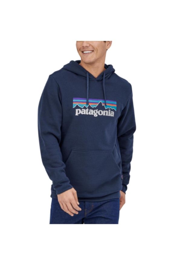 Patagonia - Bluza z kapturem męska P-6 Logo Uprisal Hoody. Typ kołnierza: kaptur. Kolor: niebieski