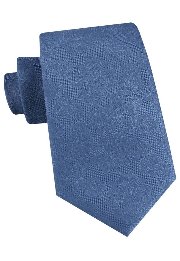 Męski Krawat - Niebieski z Delikatną Fakturą Materiału - Alties. Kolor: niebieski. Materiał: materiał. Styl: elegancki, wizytowy