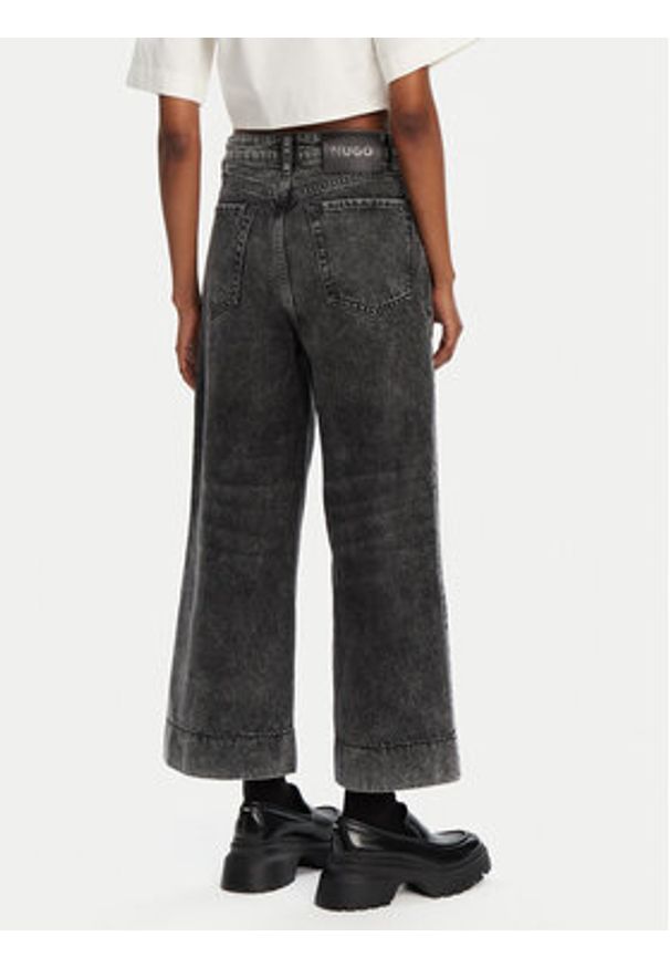 Hugo - HUGO Jeansy Gevane 50530309 Czarny Wide Leg. Kolor: czarny