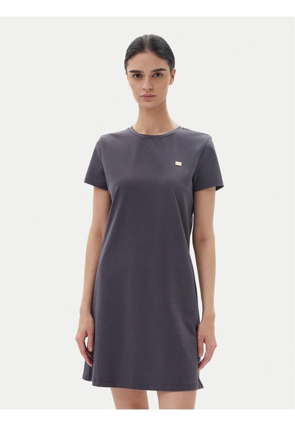 EA7 Emporio Armani Sukienka codzienna 7W000084 AF12484 U8115 Szary Regular Fit. Okazja: na co dzień. Kolor: szary. Materiał: bawełna. Typ sukienki: proste. Styl: casual