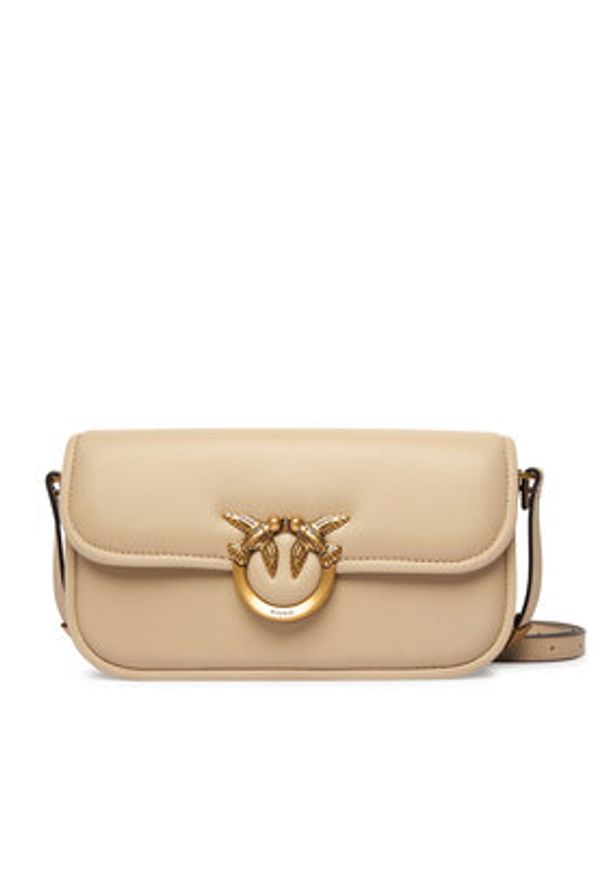 Pinko - PINKO Torebka Love Box Baguette Al 25-26 PLTT 105083 A26L Beżowy. Kolor: beżowy. Materiał: skórzane