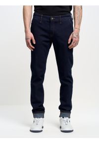 Big-Star - Spodnie chinosy męskie jeansowe granatowe Logan 784. Kolor: niebieski #7