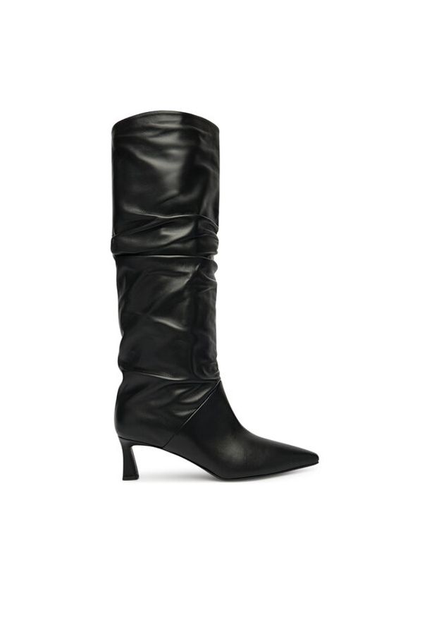 Pollini Kozaki SA26115M0NTE0000 Czarny. Kolor: czarny. Materiał: skóra