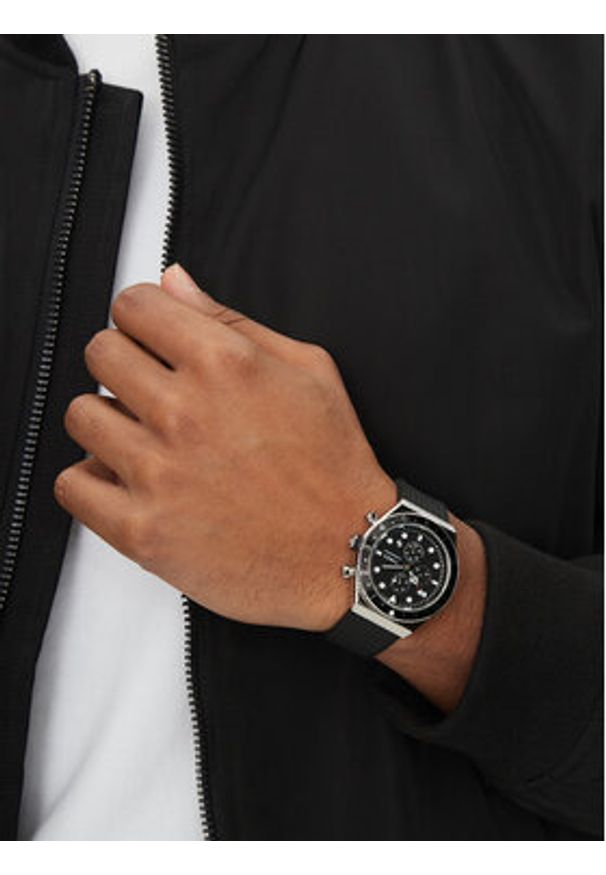 Timex Zegarek Q Timex Three Time Zone Chronograph TW2V70000 Czarny. Kolor: czarny