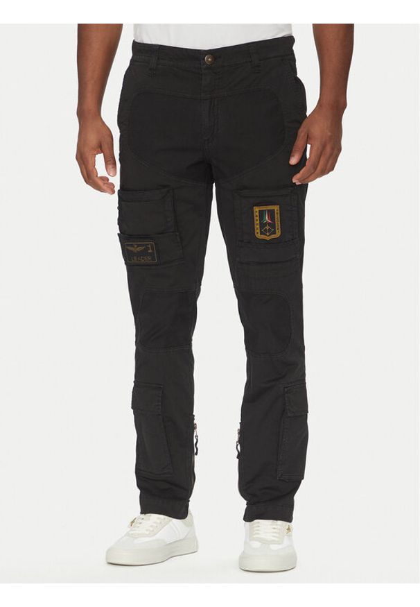 Aeronautica Militare Spodnie materiałowe 251PA1387CT1493 Czarny Regular Fit. Kolor: czarny. Materiał: bawełna