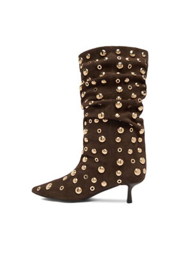 Eva Minge Botki EO-TESS-2117-05 Brązowy. Kolor: brązowy. Materiał: zamsz, skóra