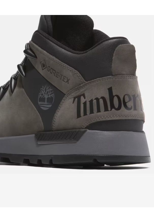 Sneakersy męskie Timberland Sprint Trekker MID LACE UP WATERPROOF GREY NUBUCK. Kolor: szary. Materiał: nubuk. Sport: bieganie