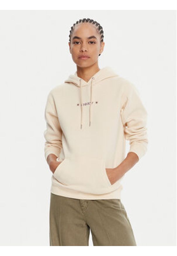Roxy Bluza ERJFT05021 Beżowy Regular Fit. Kolor: beżowy. Materiał: bawełna