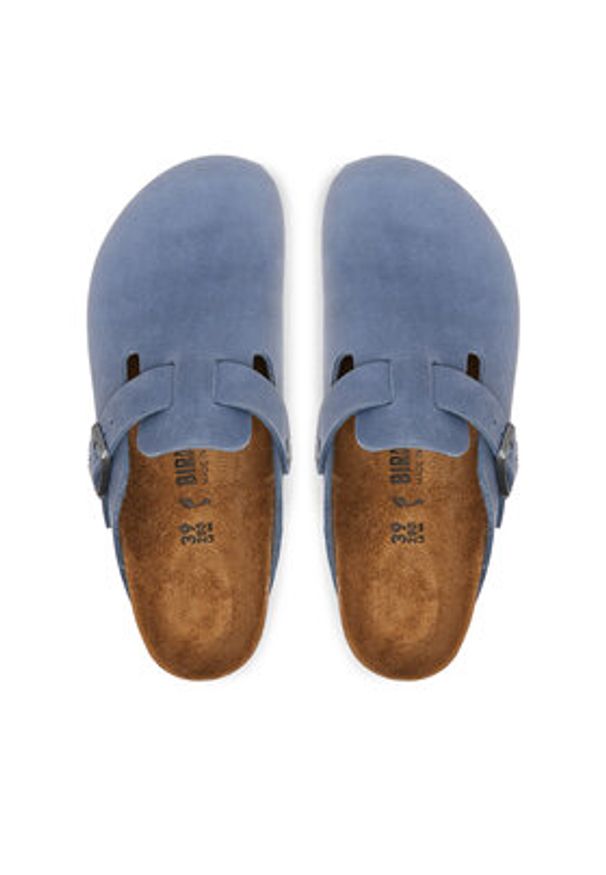 Birkenstock Klapki Boston 1028239 Niebieski. Kolor: niebieski. Materiał: zamsz, skóra