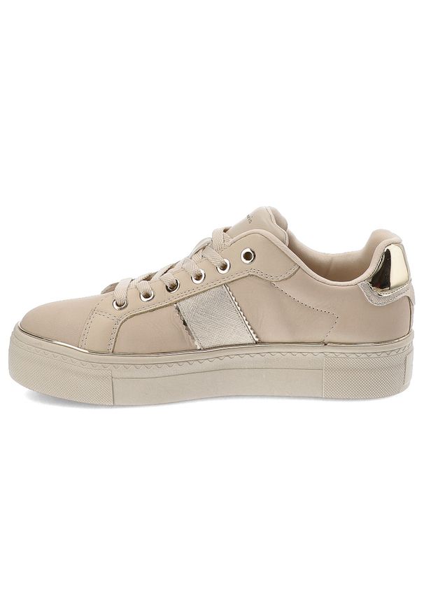 Beżowe Sneakersy Tamaris Modne Obuwie Damskie. Okazja: na co dzień. Kolor: beżowy. Materiał: skóra