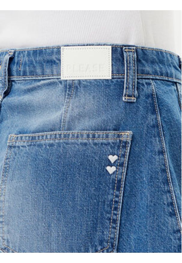 Please Szorty jeansowe D0KDEH0W7S Niebieski Regular Fit. Kolor: niebieski. Materiał: bawełna
