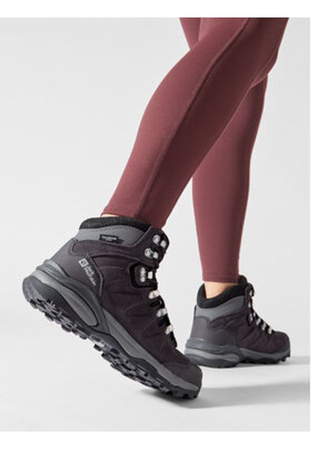 Jack Wolfskin Trekkingi Refugio Texapore Mid W 4050871 Szary. Kolor: szary. Materiał: zamsz, skóra