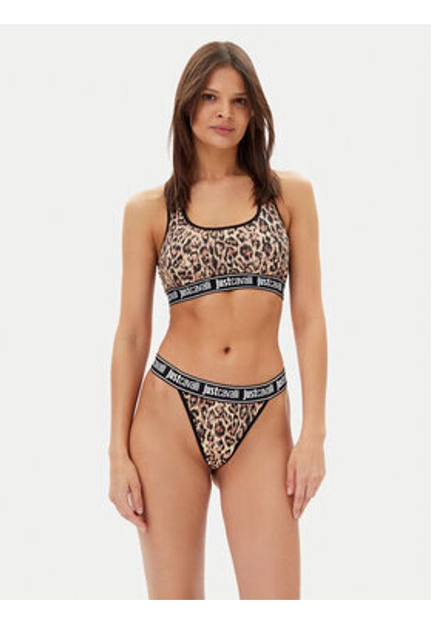 Just Cavalli Biustonosz top 78PAJU02 CJUT3 Brązowy. Kolor: brązowy. Materiał: bawełna