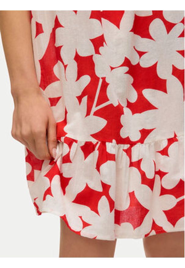 Vero Moda Sukienka letnia Dicthe 10323634 Czerwony Regular Fit. Kolor: czerwony. Materiał: bawełna. Sezon: lato