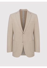 Pako Lorente - PAKO LORENTE – Beżowa marynarka męska bez podszewki. Okazja: na co dzień. Kolor: beżowy. Materiał: jeans. Wzór: gładki. Sezon: wiosna. Styl: casual #5