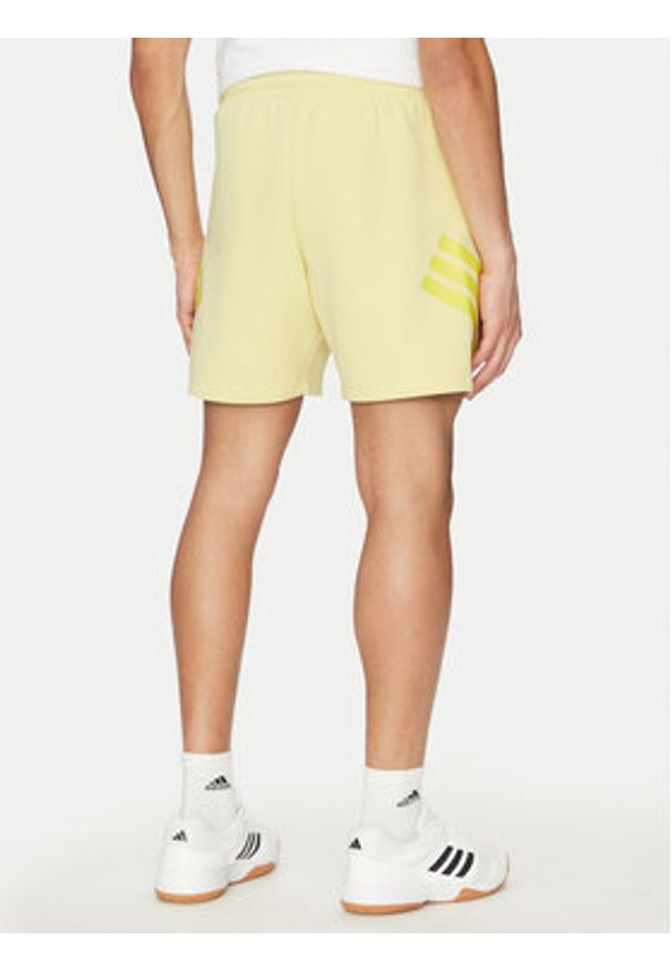 Adidas - adidas Szorty sportowe Future Icons 3-Stripes JD4883 Żółty Regular Fit. Kolor: żółty. Materiał: bawełna. Styl: sportowy