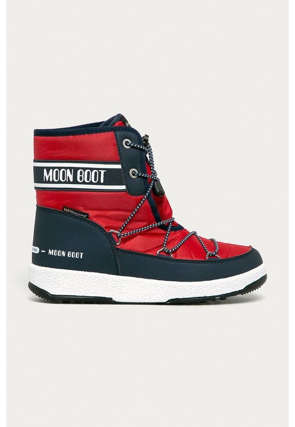 Moon Boot - Śniegowce. Nosek buta: okrągły. Zapięcie: sznurówki. Kolor: czerwony