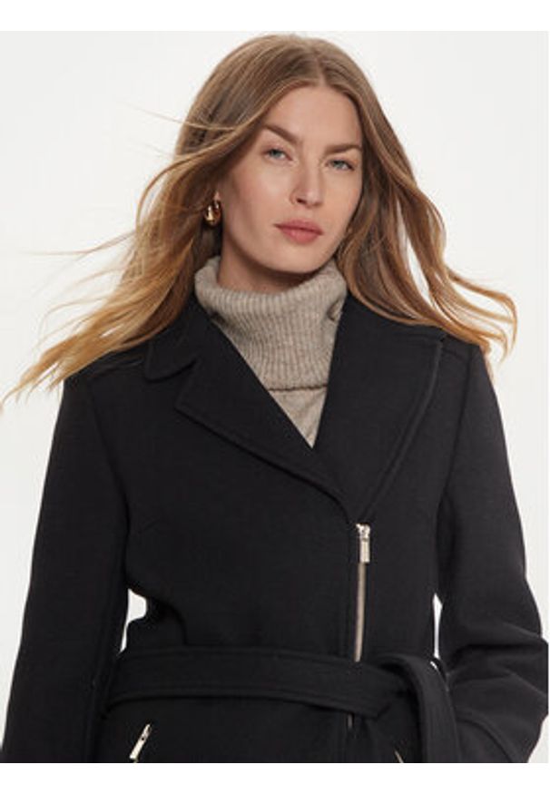 Morgan Płaszcz przejściowy 242-GELICE Czarny Regular Fit. Kolor: czarny. Materiał: syntetyk