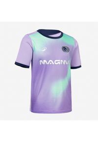 KIPSTA - Koszulka piłkarska krótki rękaw dla dzieci Kipsta Viralto Kids Boreal. Kolor: niebieski, wielokolorowy, fioletowy. Materiał: poliester, materiał. Długość rękawa: krótki rękaw. Długość: krótkie. Sport: piłka nożna #1