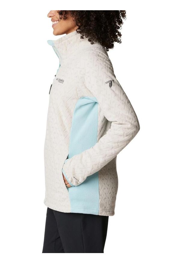 columbia - Polarowy sweter damski Columbia Titan Pass 3.0 Full Zip Fleece. Typ kołnierza: polo. Kolor: wielokolorowy, beżowy, niebieski. Materiał: polar