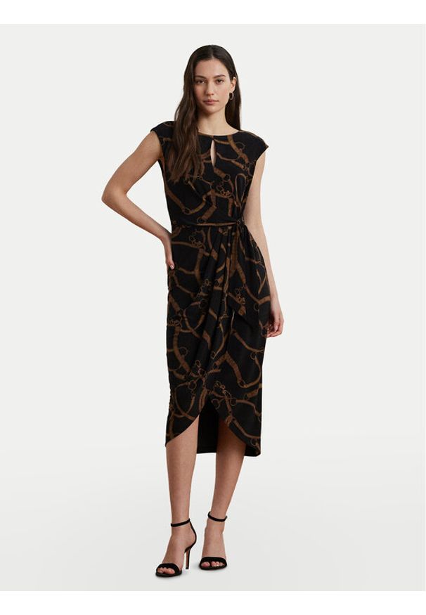 Lauren Ralph Lauren - LAUREN RALPH LAUREN Sukienka koktajlowa 200973612001 Czarny Slim Fit. Kolor: czarny. Materiał: syntetyk. Styl: wizytowy