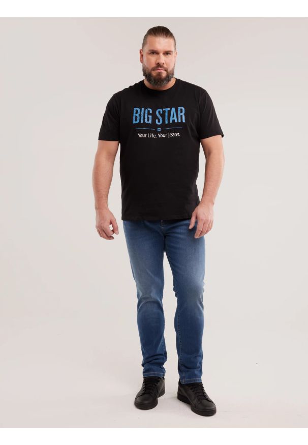 Big-Star - Jeansy męskie dopasowane niebieskie Tedd 356. Stan: obniżony. Kolor: niebieski. Sezon: wiosna. Styl: elegancki