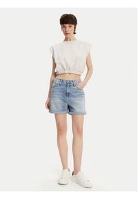 Calvin Klein Jeans Szorty jeansowe J20J225152 Niebieski Mom Fit. Kolor: niebieski. Materiał: bawełna