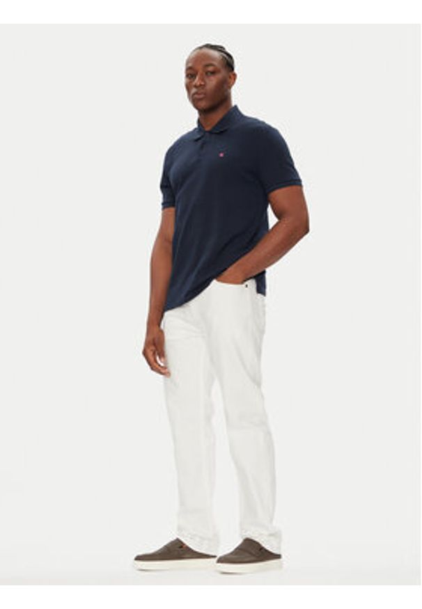 Calvin Klein Jeans Polo LV040EM269 Granatowy Regular Fit. Typ kołnierza: polo. Kolor: niebieski. Materiał: bawełna