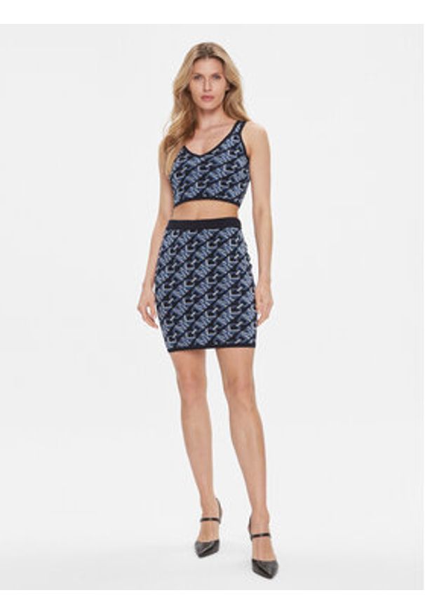 MICHAEL Michael Kors Spódnica mini MR470BM9Z6 Granatowy Slim Fit. Kolor: niebieski. Materiał: wiskoza