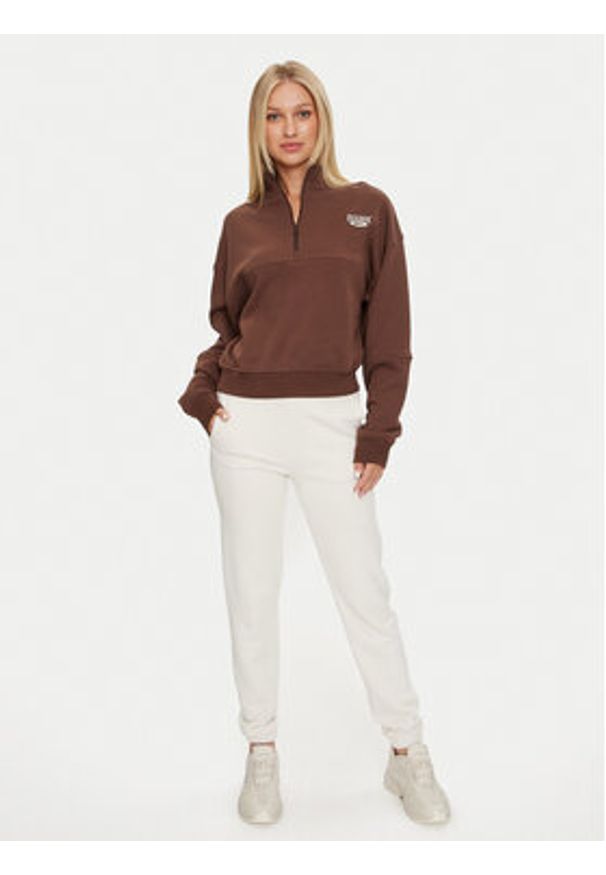 Reebok Bluza Coverup 10007628 Brązowy Regular Fit. Kolor: brązowy. Materiał: syntetyk, bawełna