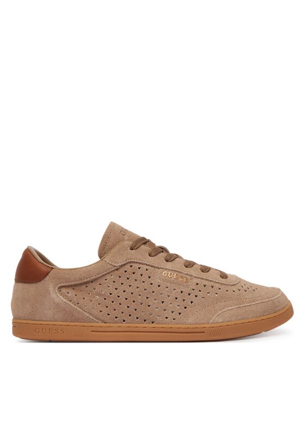 Guess Sneakersy FMJNIX SUE12 Brązowy jasny. Kolor: brązowy. Materiał: skóra, zamsz