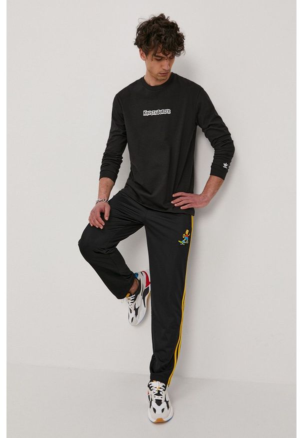 adidas Originals Bluza bawełniana męska kolor czarny z nadrukiem. Okazja: na co dzień. Kolor: czarny. Materiał: bawełna. Wzór: nadruk. Styl: casual