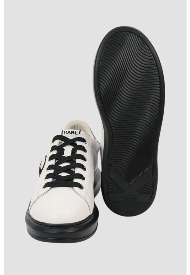 Karl Lagerfeld - KARL LAGERFELD Białe męskie sneakersy KAPRI MENS Karl NFT Lo Lace, Rozmiar 42. Okazja: na co dzień. Kolor: biały. Materiał: materiał