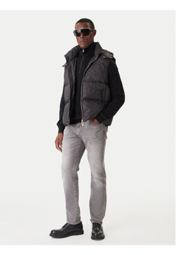 Karl Lagerfeld - KARL LAGERFELD Kamizelka 505017 554504 Czarny Regular Fit. Typ kołnierza: dekolt w karo. Kolor: czarny. Materiał: syntetyk