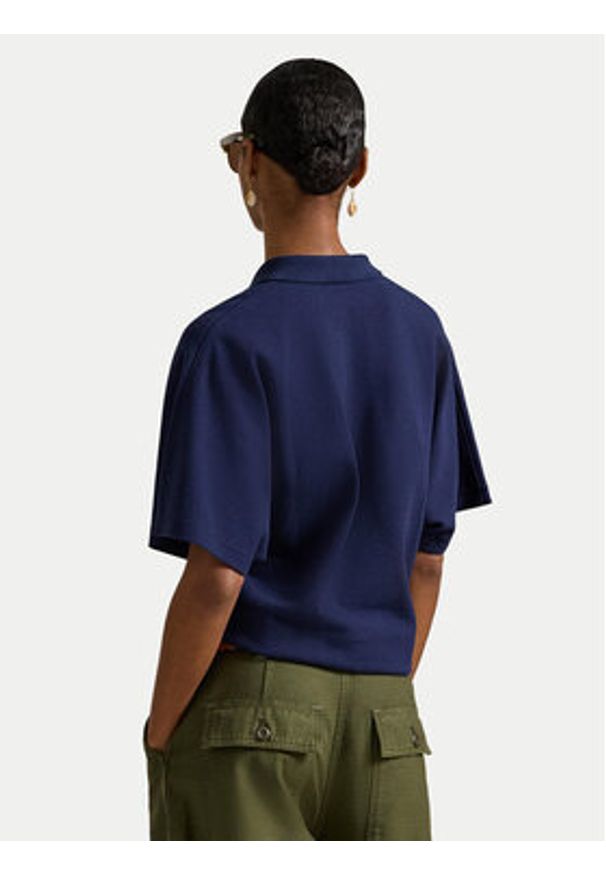 Polo Ralph Lauren Polo 211A96270002 Granatowy Relaxed Fit. Typ kołnierza: polo. Kolor: niebieski. Materiał: bawełna